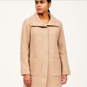 Centigrade Tan Wool Quiet Luxury Chunky Old Money Womens Coat Sz L